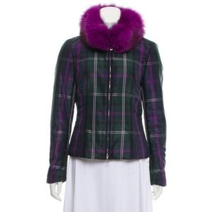Escada  silk with Fur trim collar